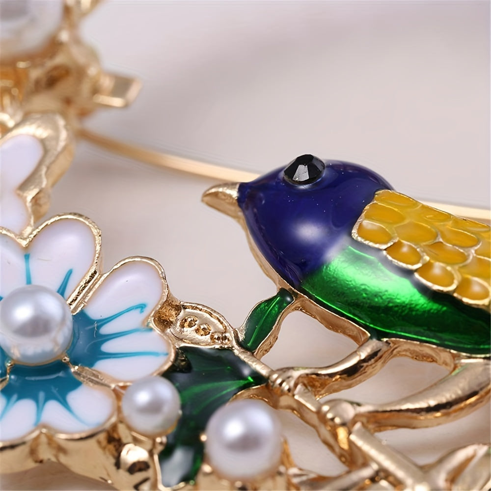 Retro Butterfly and Flower Brooch Alloy Jewelry for Women Stylish Accessory