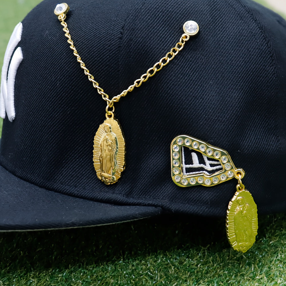 Religious Pendant Hat Chain Pin Set for Baseball Caps Men Accessories
