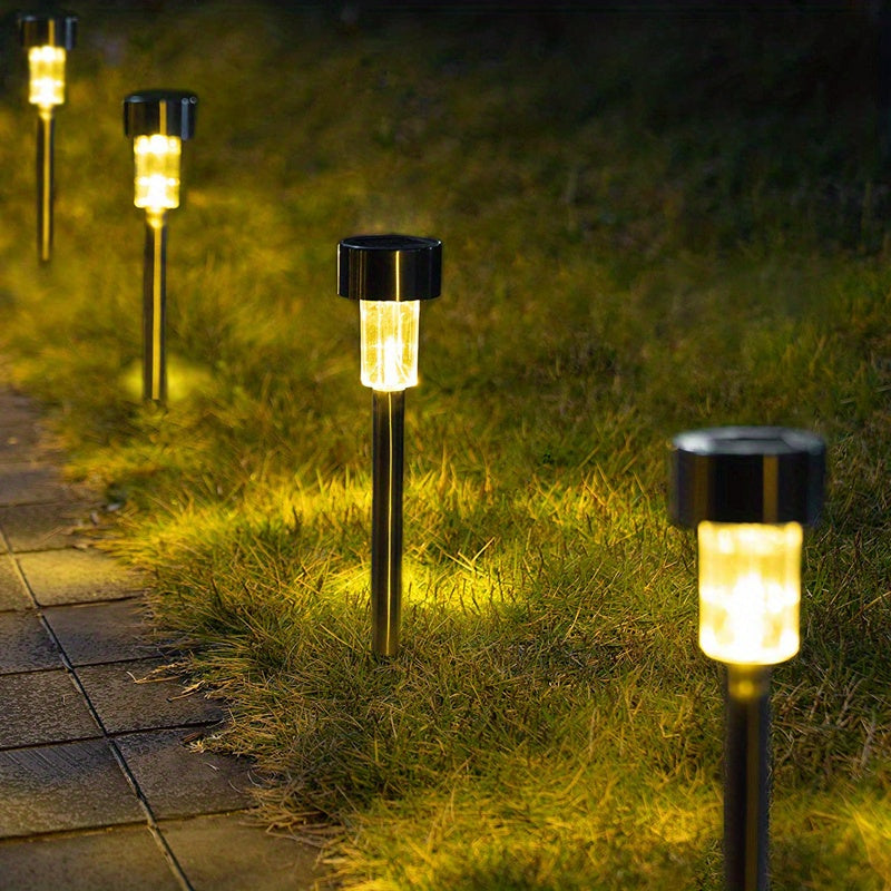 Juego de 12 luces solares de jardín para exteriores en estaca para suelo, iluminación de paisaje y caminos