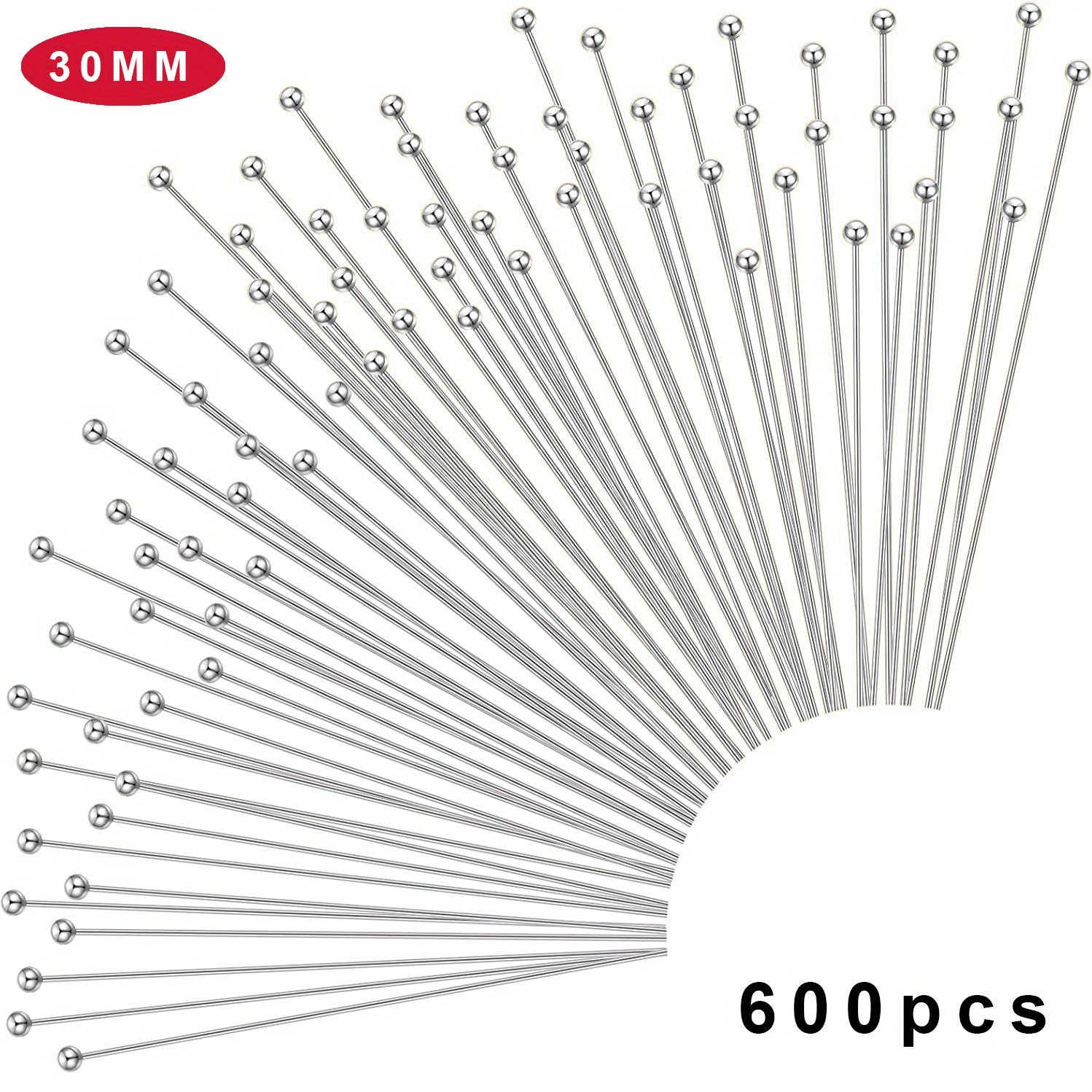 Set of Copper Ball Head Pins 16-35mm for Earrings Bracelets Jewelry Making