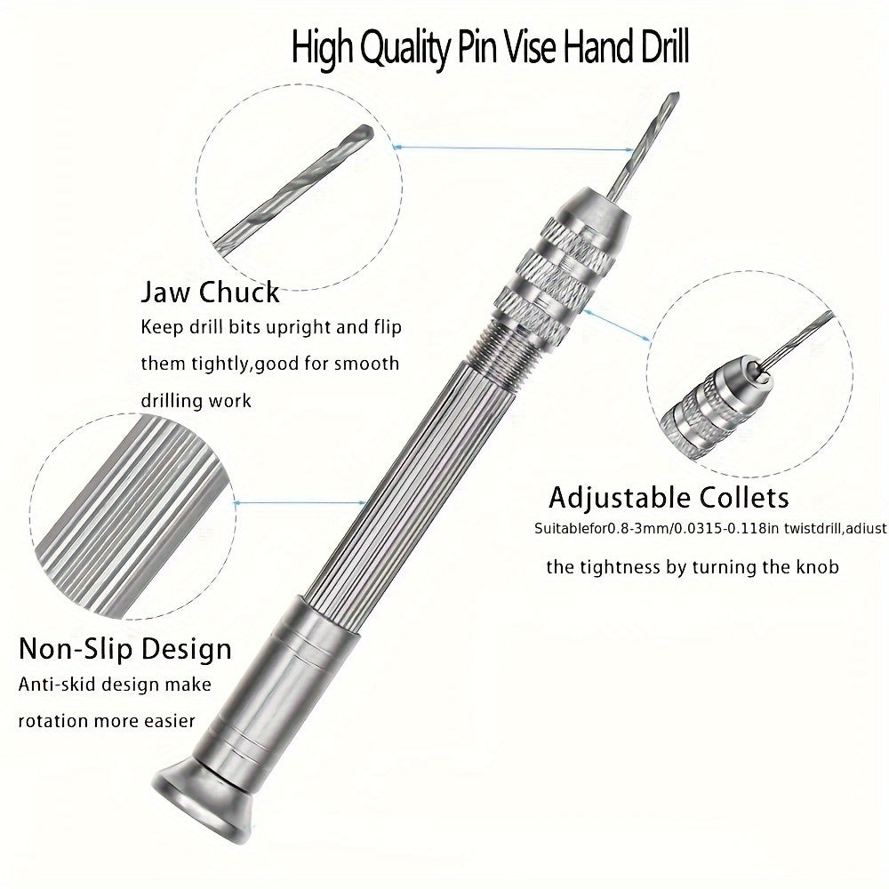 Metal Hand Drill Set for UV Resin Epoxy Molds 0.8mm-3.0mm Drill Screws for Jewelry Making