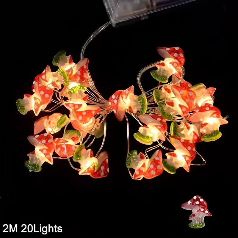 Battery-Powered Mushroom Copper Wire Light for Easter Holiday Decorations in Restaurants