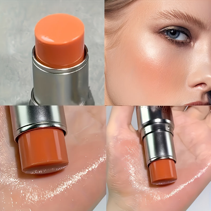 Barra de resaltador en gel resistente al agua, brillo natural, cobertura media, rubor para todos los tonos de piel