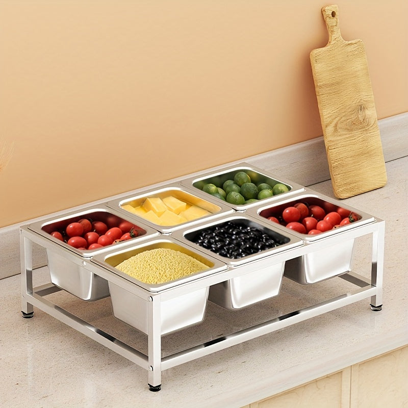 Stainless Steel Seasoning Box Set with Rack and Spoon for Spices and Sauces