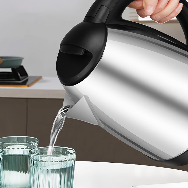 Electric Kettle Stainless Steel Black Lid 220V 1500W EU Plug