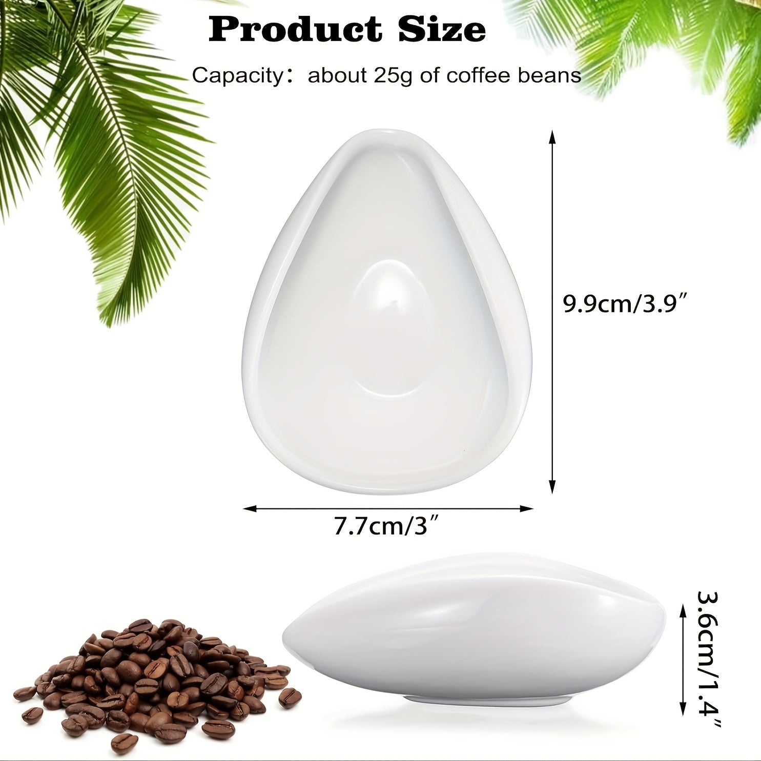 White Porcelain Coffee Bean Dosing Cup for Tea and Coffee Enthusiasts