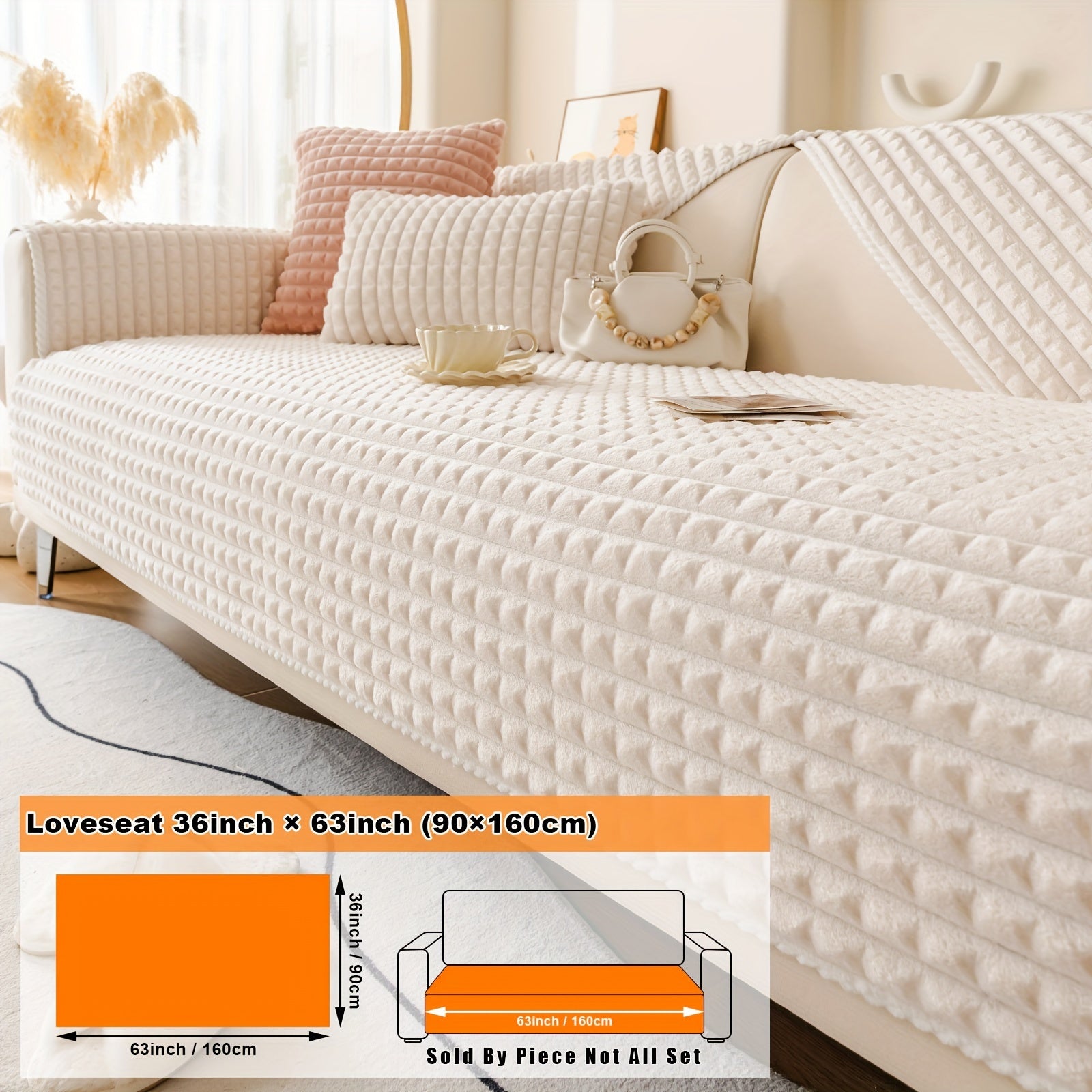 Нескользящая плюшевая накидка на диван для всей мебели, безопасная для домашних животных, легко очищается