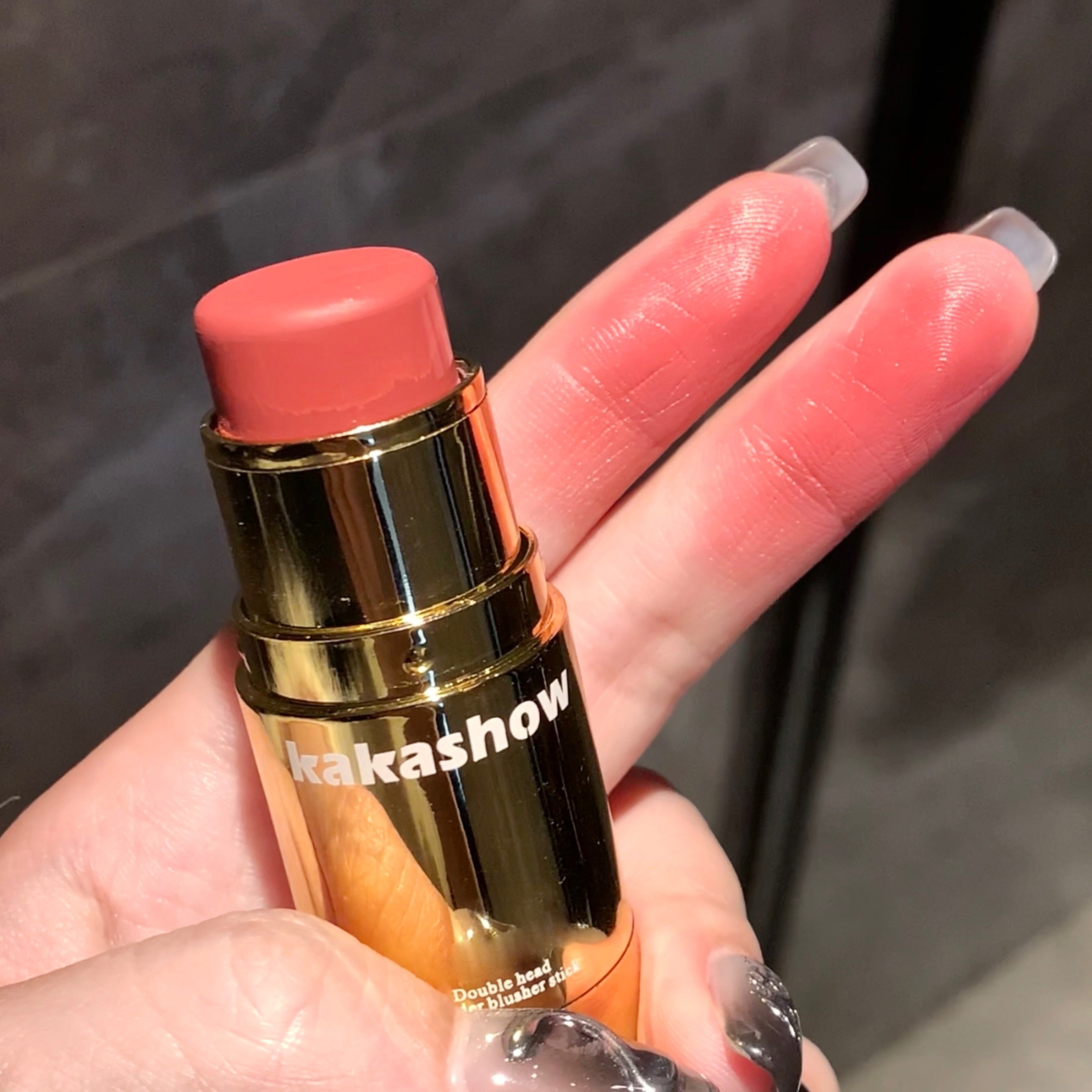 Women Waterproof Dual-Ended Blush Stick with Matte Finish Buildable Colors