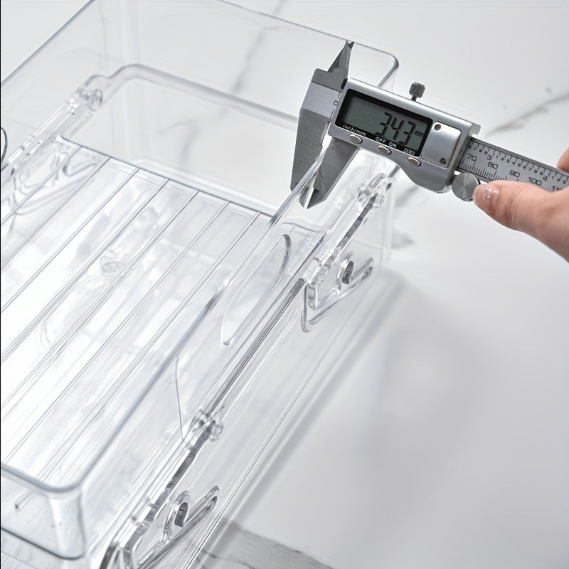 Dispensador de latas apilables de doble capa para nevera, caja de almacenamiento duradera de PET