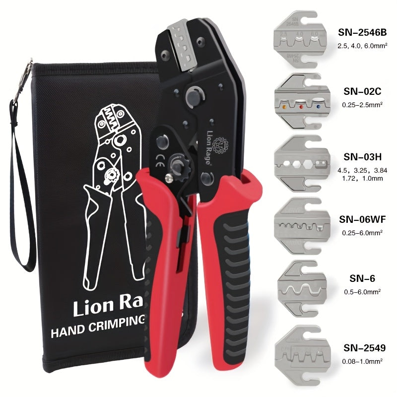 Crimping Tool Set with Combination Pliers and Multi-Jaw Connectors