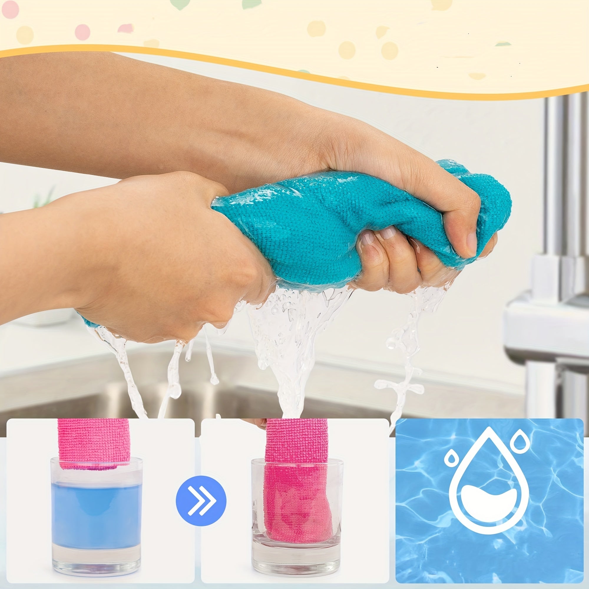 Microfiber Cleaning Cloths Set 40 Pieces Kitchen and Household Rags in Assorted Colors