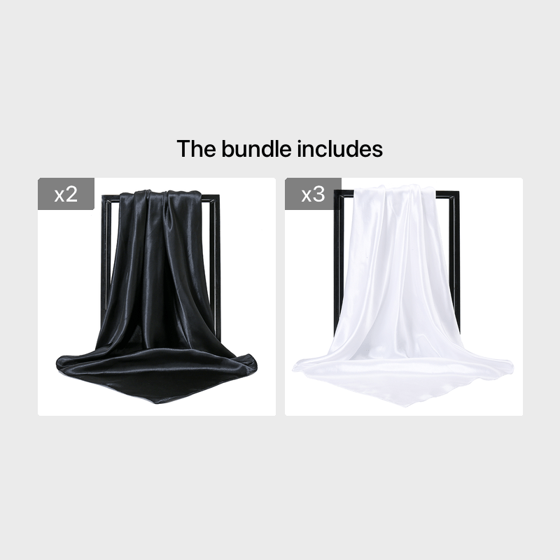 Women's Large Satin Square Scarf Imitation Silk Hair Wrap Gift Elegant Polyester