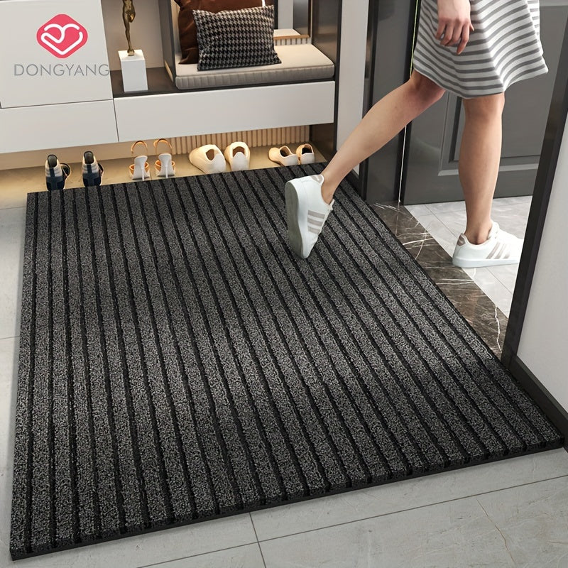 Alfombra de suelo exterior a rayas resistente al polvo y duradera, impermeable y antideslizante