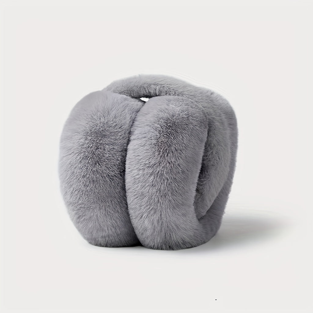 Foldable Plush Earmuffs for Women Warm Cozy Cold Weather Winter Accessory