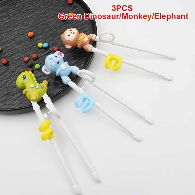 Dinosaur-Shaped Reusable Training Chopsticks for Beginners Ages 3+ in Multiple Colors