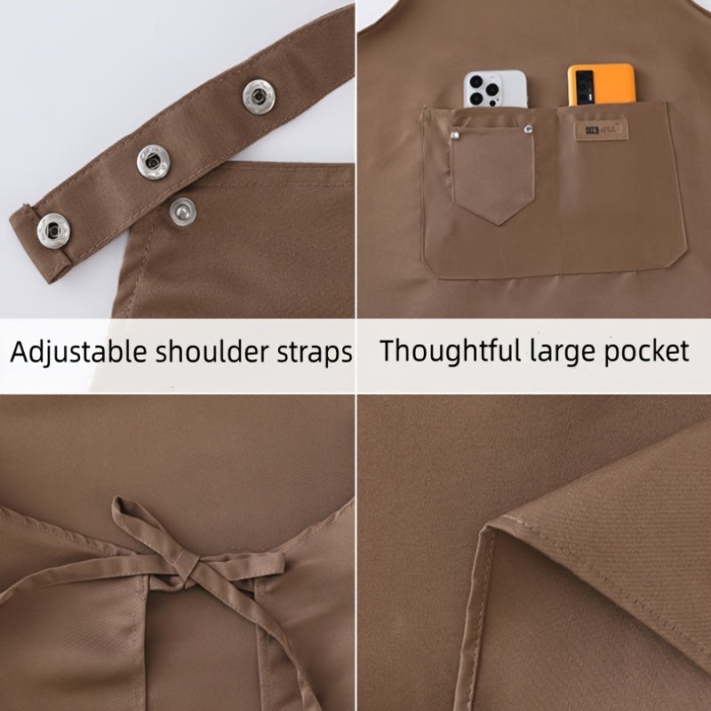 Unisex Canvas Polyester Apron with Pockets for Cooking and BBQ