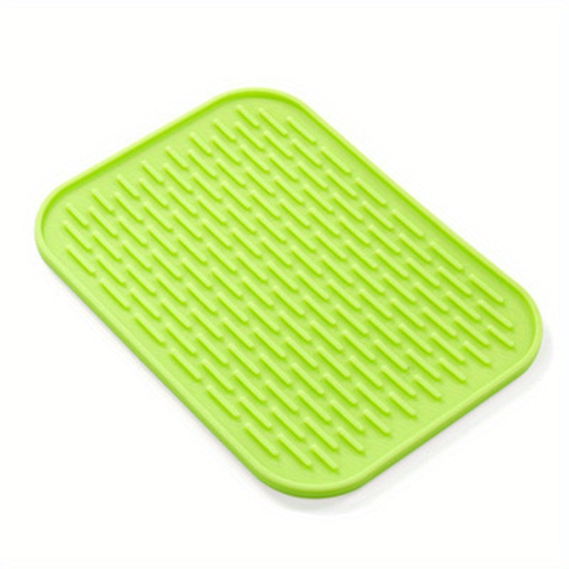 Tapete de silicona para cocina resistente al calor, antideslizante y secador para platos, colores vibrantes, 21.6cm x 16cm