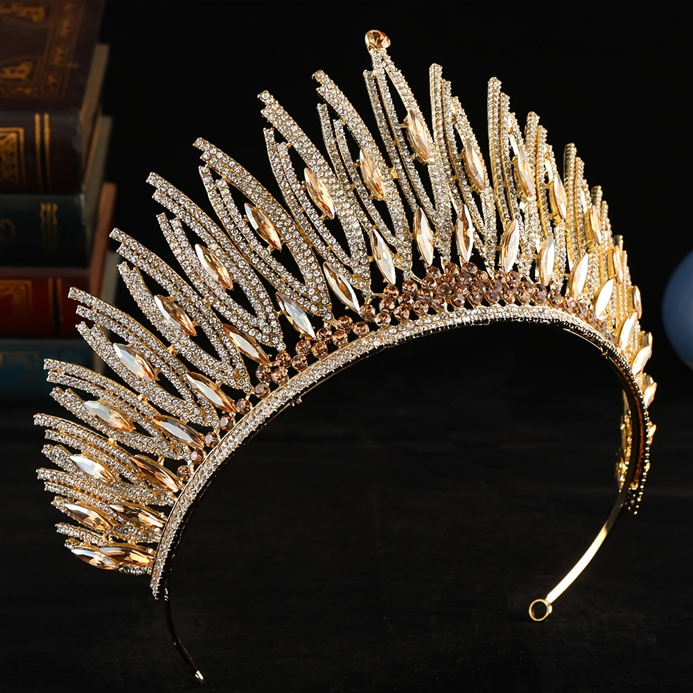 Rhinestone Crown Bohemian Style Wedding and Party Headpiece