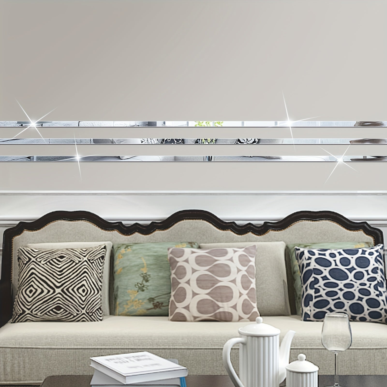 10 Shatterproof Acrylic Mirror Wall Stickers for Living Room Bedroom Bathroom Kitchen Decor