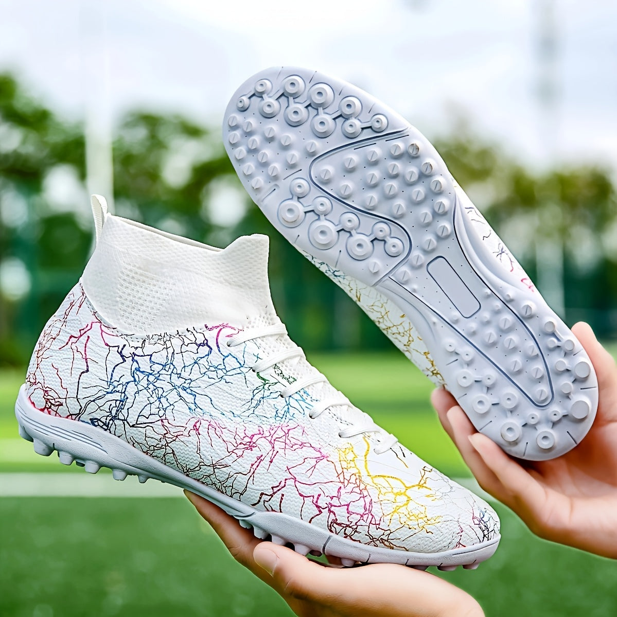 Men's Turf Soccer Cleats Rubber Sole Fabric Inner Artificial Grass Field