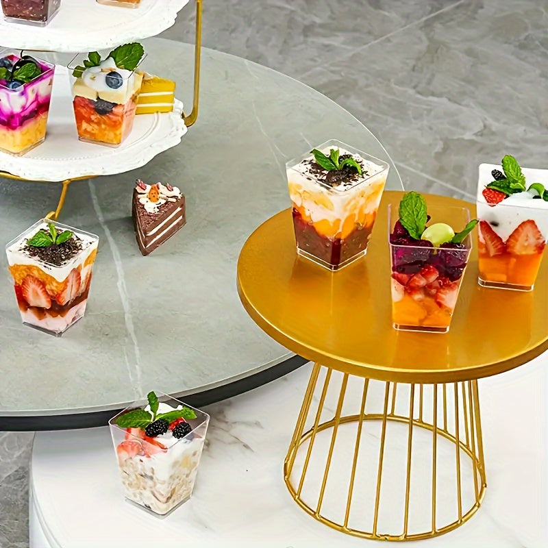 25 Clear Plastic Reusable Appetizer Cups for Desserts Fruit Mousse Pudding