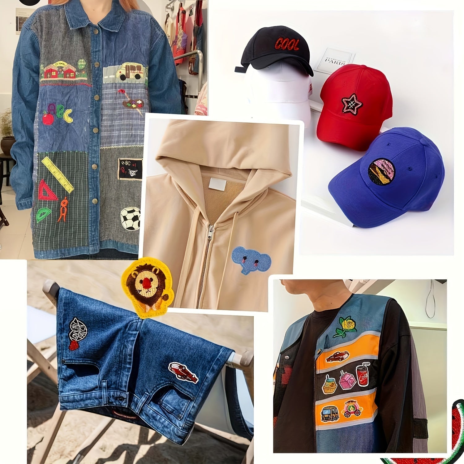 Embroidered Patches Set of 9 Vehicle Repair Patches for Clothing Jackets Jeans