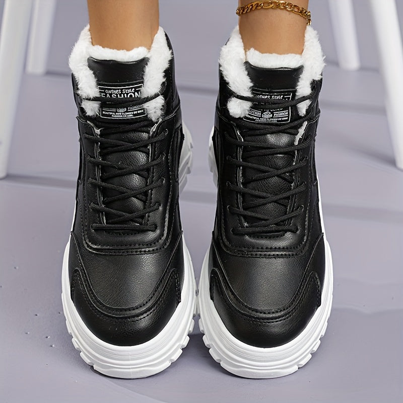 Женские зимние сапоги с флисовой подкладкой, теплые утепленные снегоступы, белые