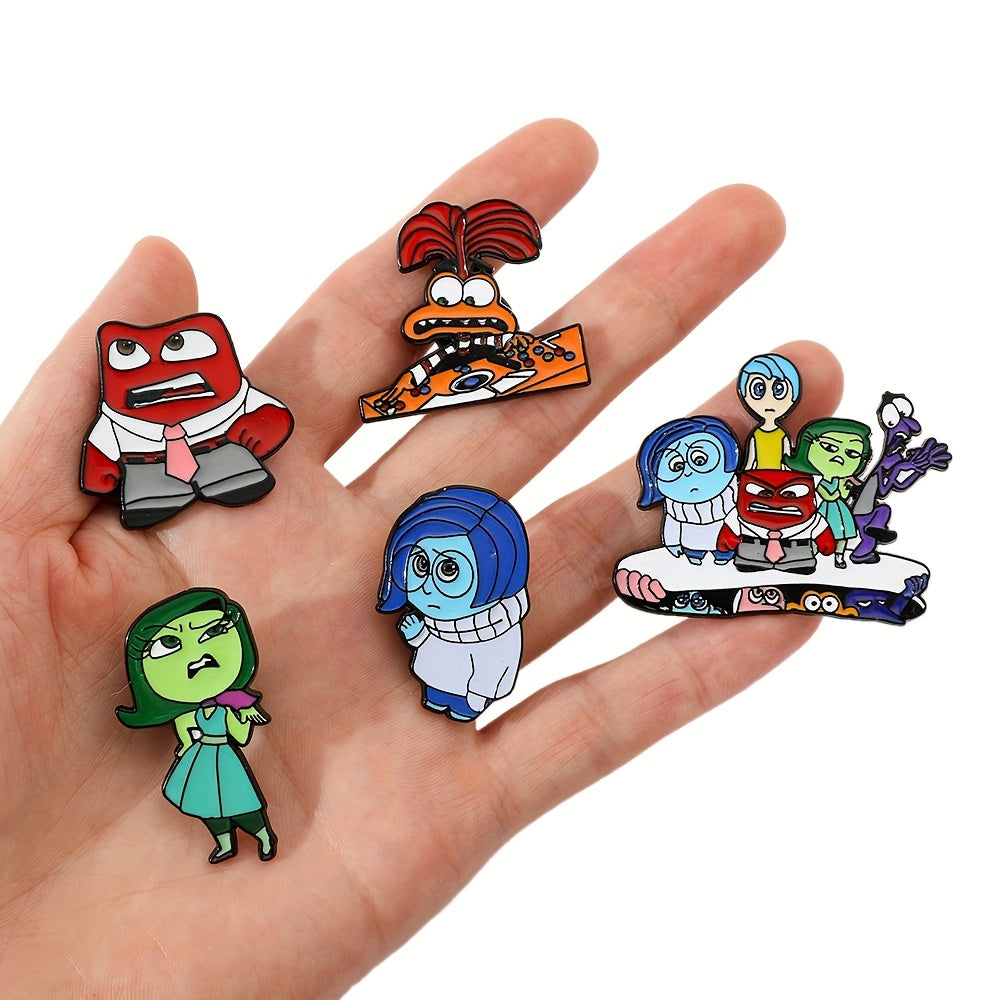 Set of 7 Disney Anime Enamel Pins Cartoon Animal Alloy Badges for Backpacks and Clothing