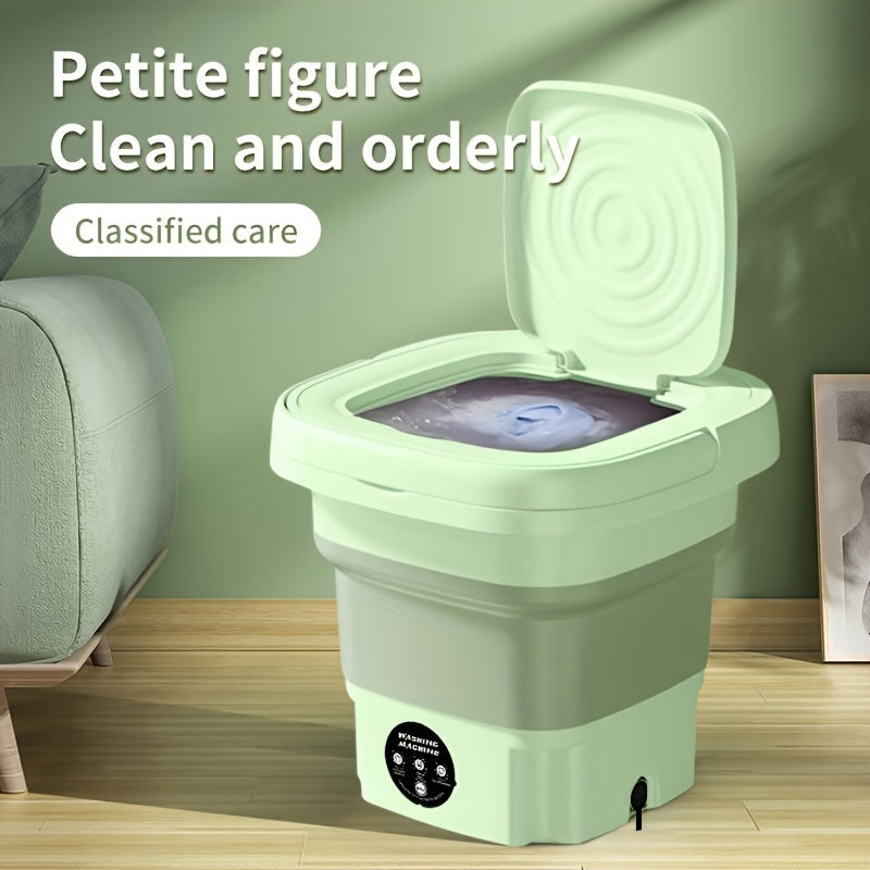 Portable Foldable Mini Washing Machine 220V Fully Automatic Touch Control for Home Travel Camping