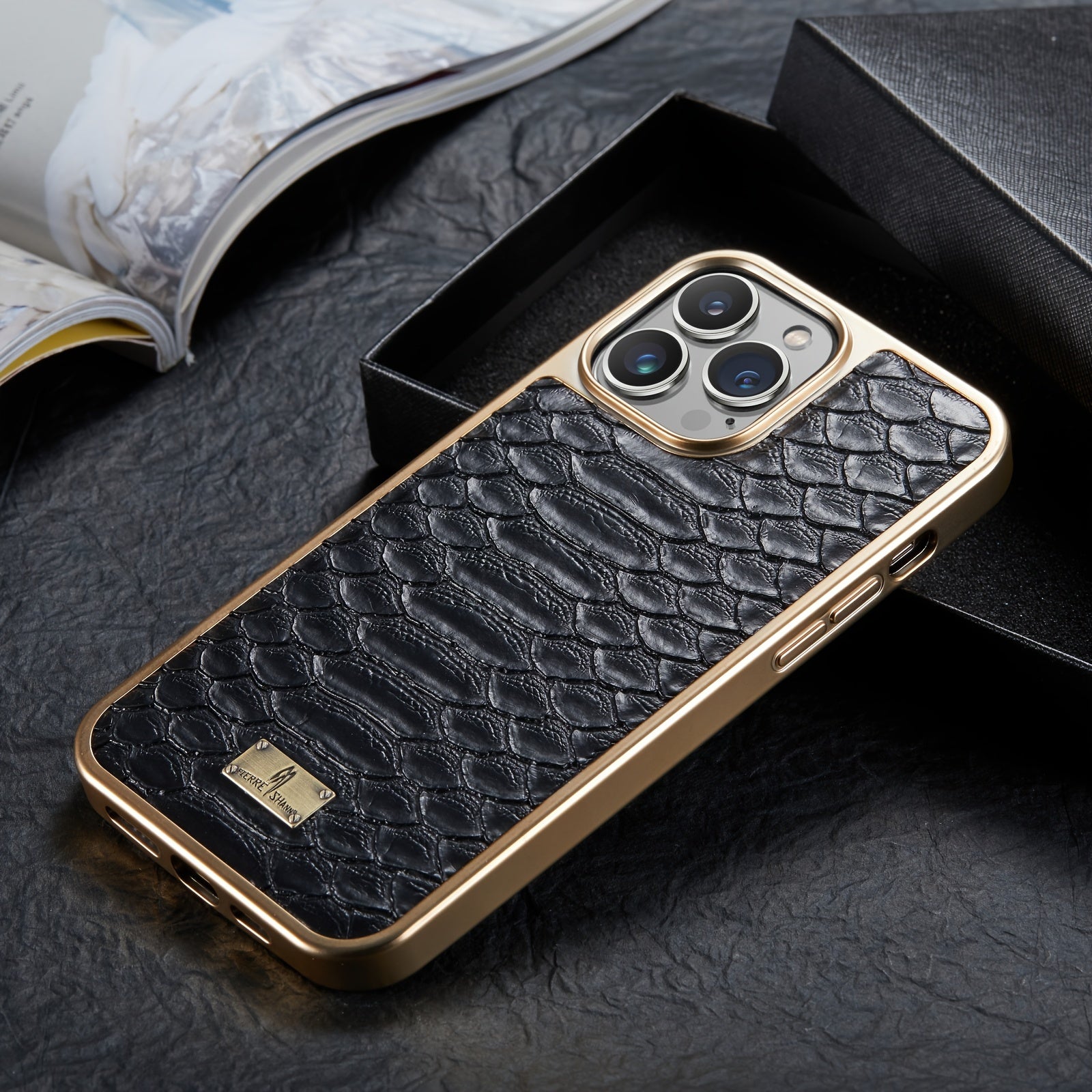 Faux Leather Retro Phone Case for iPhone 11-15 with 360° Anti-Fall Protection and Air Cushion Design