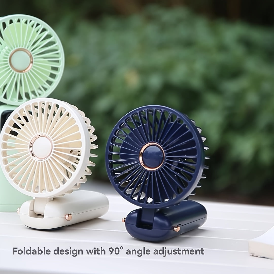 Portable Mini Fan USB Rechargeable Handheld Fan with LED Indicator, 6 Speeds for Travel Outdoor Camping