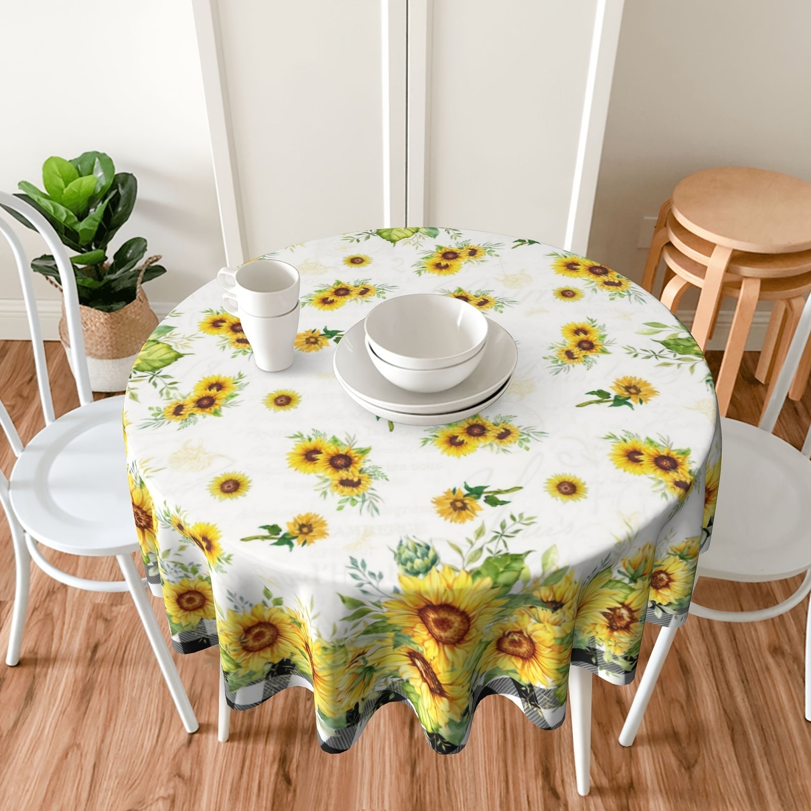 Durable Summer Tablecloth for Home Dining, Stain and Wrinkle Resistant