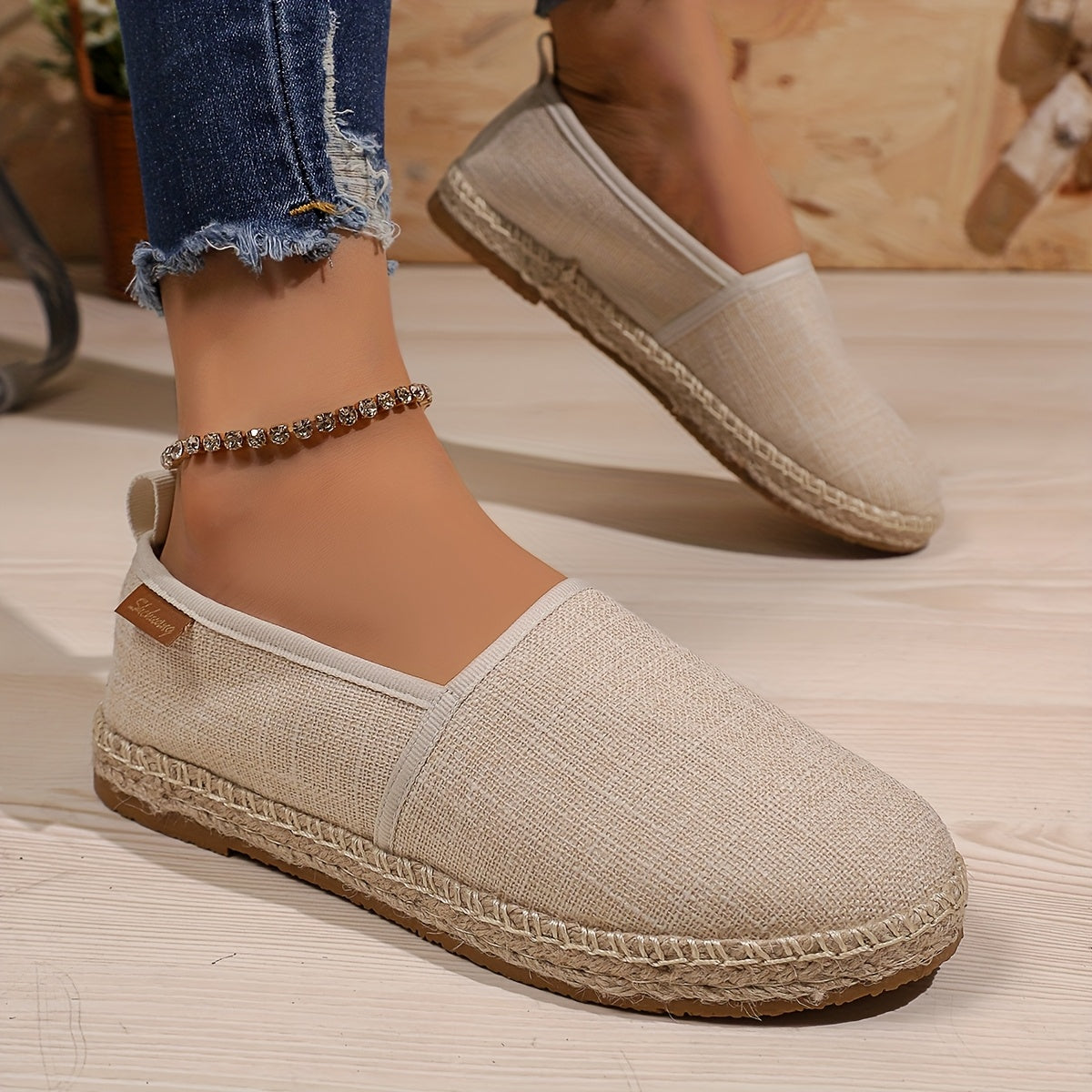 Женские туфли-слипоны на верёвочной подошве черный текстиль удобные легкие обувь