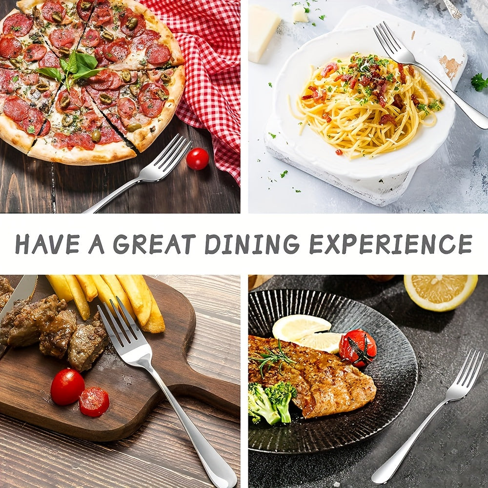 Flatware Set 2 or 6 Pieces Mirror Polished Dishwasher Safe Dinner and Salad Forks Spoons