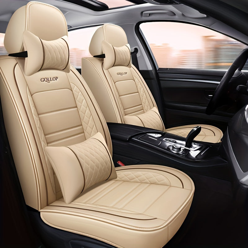 Universal Faux Leather Car Seat Covers Full Coverage Sponge Filled