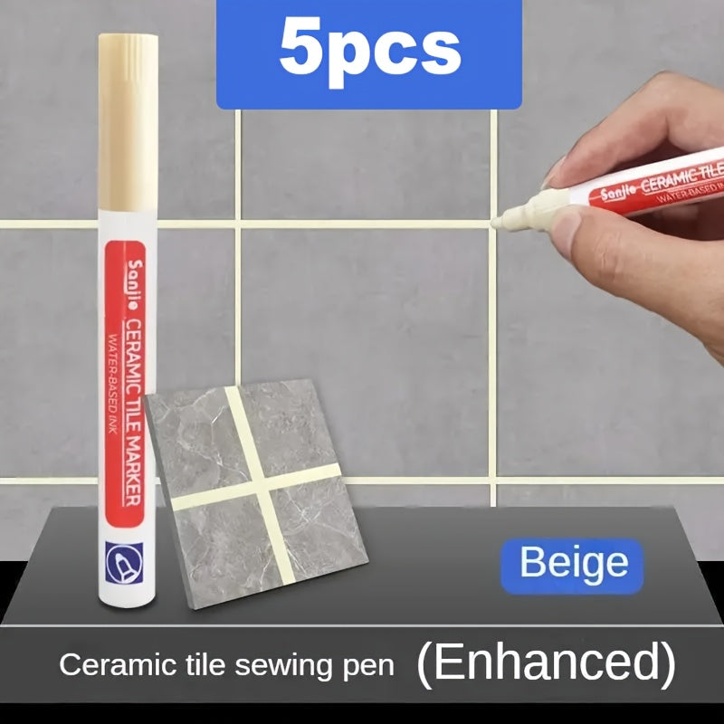 White Waterproof Tile Grout Pen for Bathroom Floor Repair 1/3/5pcs