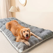 Large Plush Dog Bed for Small to Large Breeds Non-Slip Checkered Rectangular Comfort
