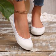 Zapatos de ballet para mujer flexibles antideslizantes sin cordones en blanco, negro, navy y gris