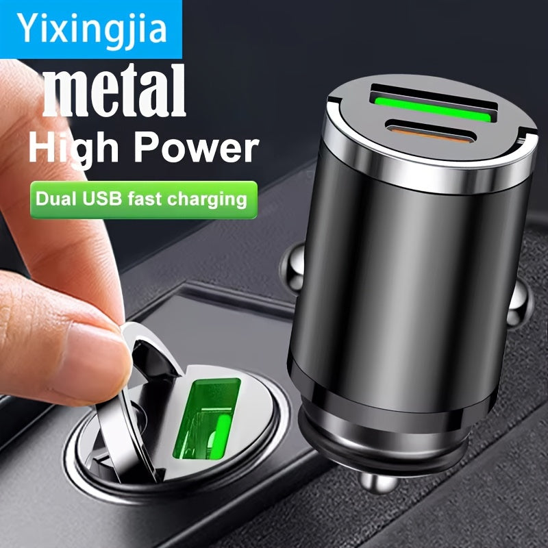Mini Metal Car Charger with Fast PD USB Charging for Mobile Devices