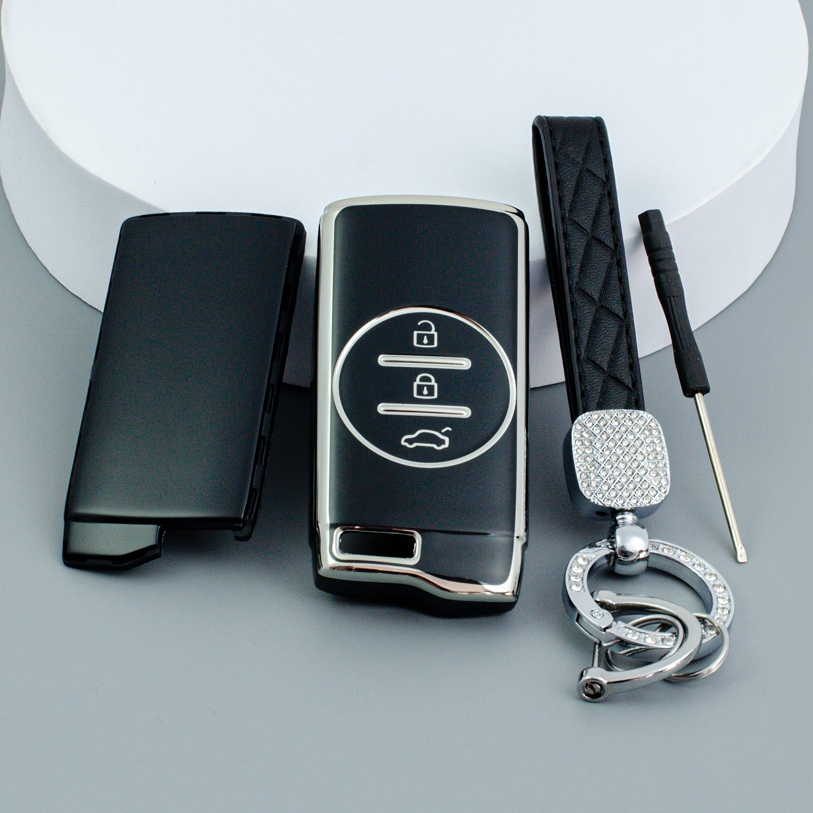 Universal Soft TPU Key Fob Cover With Keychain for Car Remote