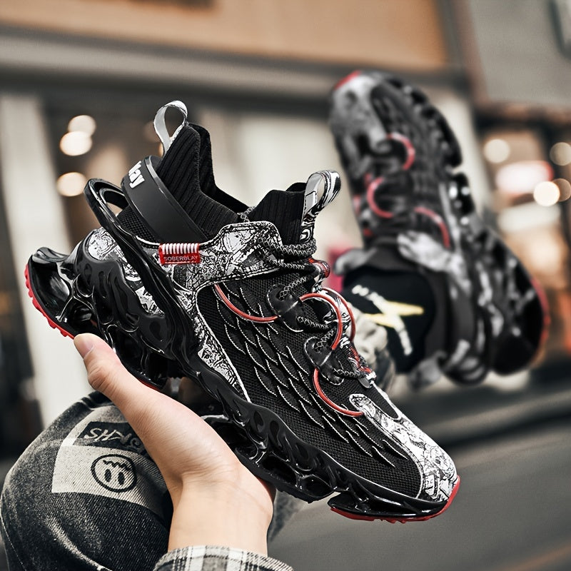 Men's Breathable Running Shoes with Shock Absorption Lightweight Non-Slip Sneakers