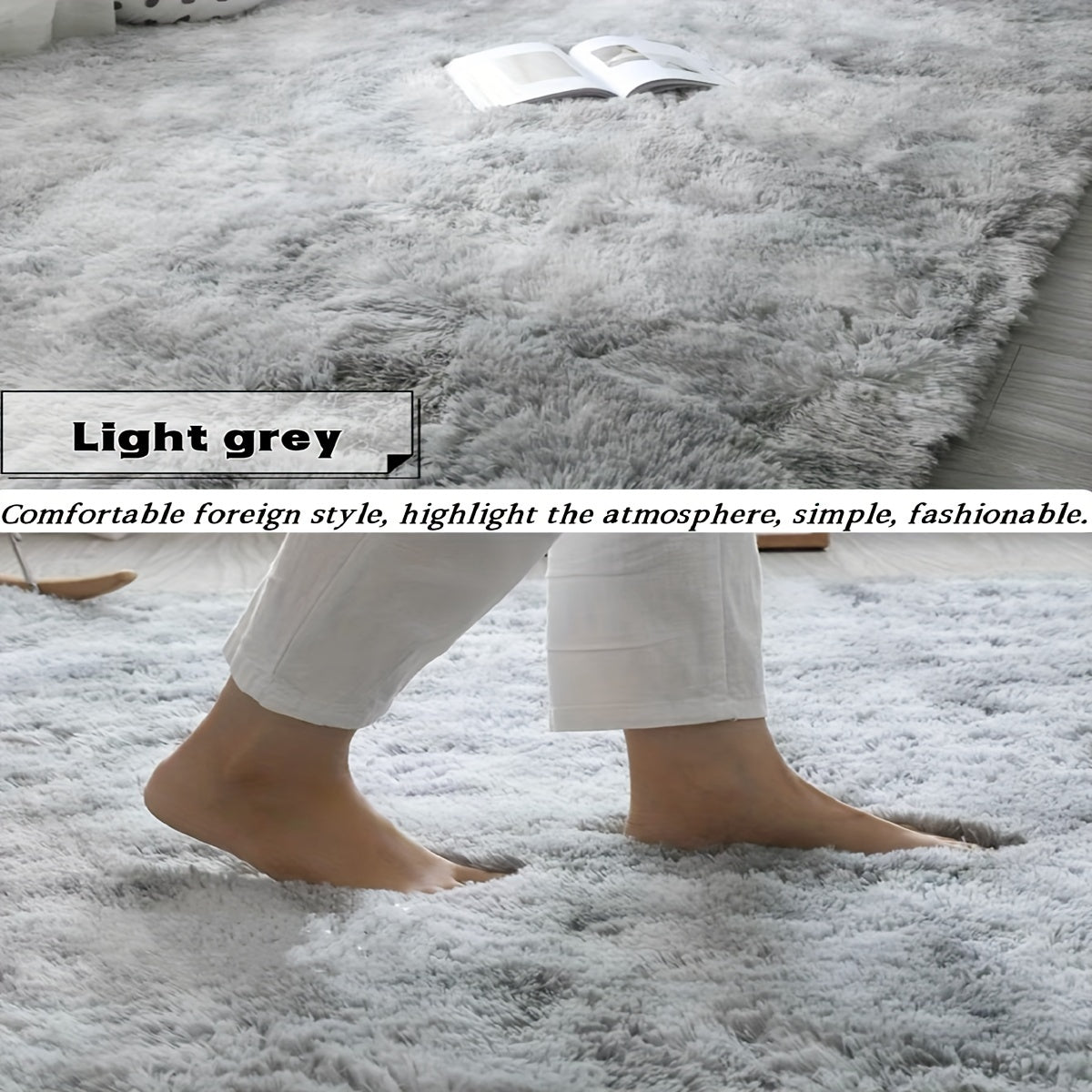 Uy xona va yotoqxona uchun Tie-Dye Fluffy gilam, qulay uy bezaklari