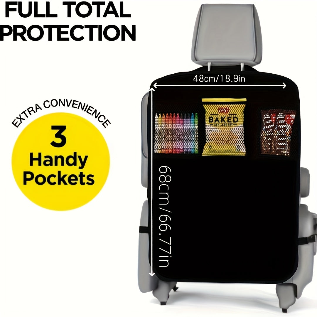 Car Rear Seat Protector with Storage Bag Durable Easy to Clean Automotive Organizer