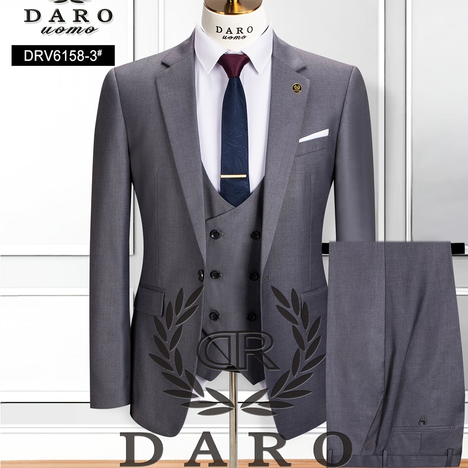 Conjunto de traje de negocios para hombre, poliéster rayón, color sólido, sin elasticidad, primavera, verano, otoño