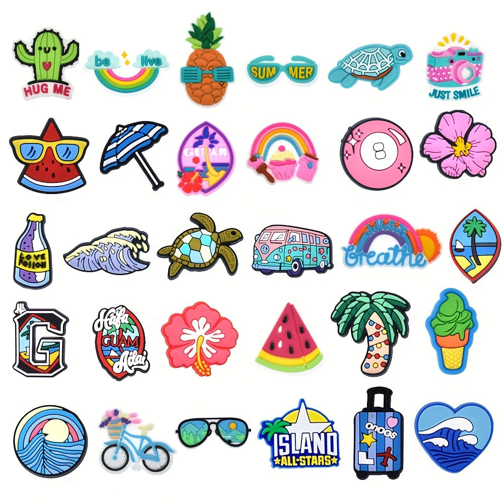 Unisex Plastic Shoe Charms 30pcs Fruit Watermelon Pineapple Sea Life
