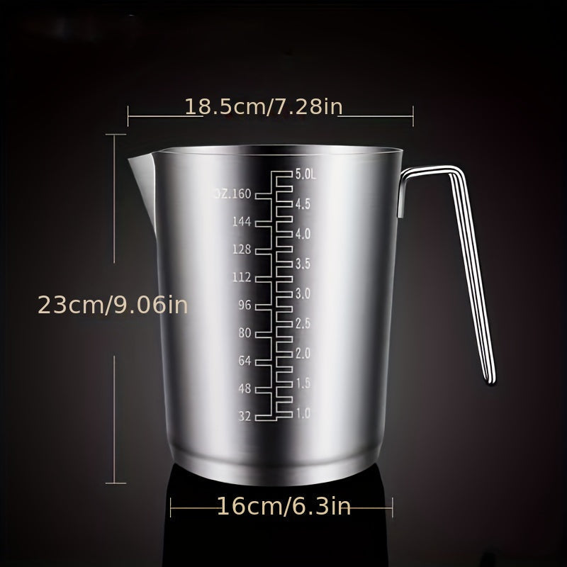 Large Capacity 5000ml Stainless Steel Measuring Cup with Scale for Baking and Milk Tea