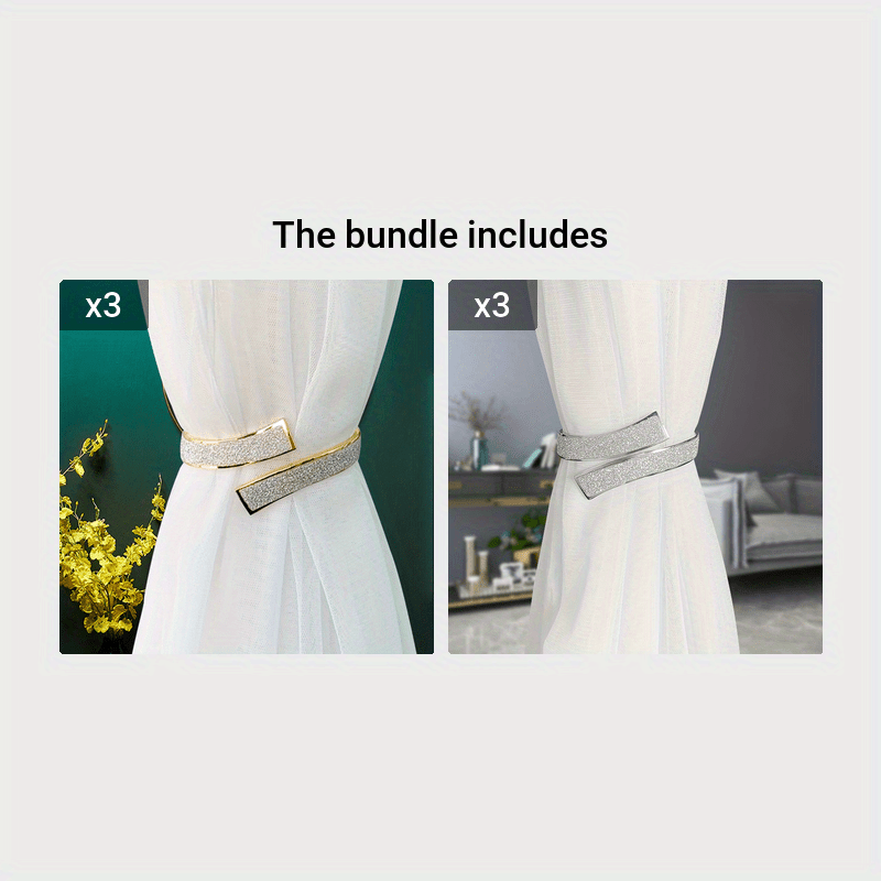 Elegant Golden Curtain Clips No Drilling Ties and Organizes Curtains