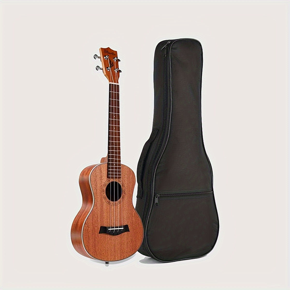 Funda acolchada negra para ukelele soprano y tenor con correas ajustables para conciertos