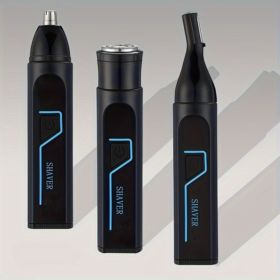Kit de cuidado personal todo en uno para hombres con recortadora de nariz, orejas y cejas, recargable por USB