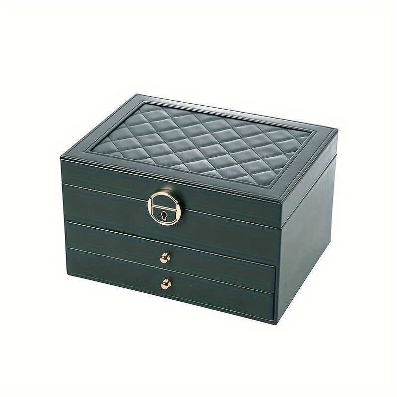 Caja de almacenamiento de joyas con gran capacidad, organizador de varias capas para collares y anillos